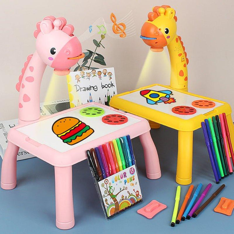 3-in-1 Giraffe LED Projector Drawing Table for Kids