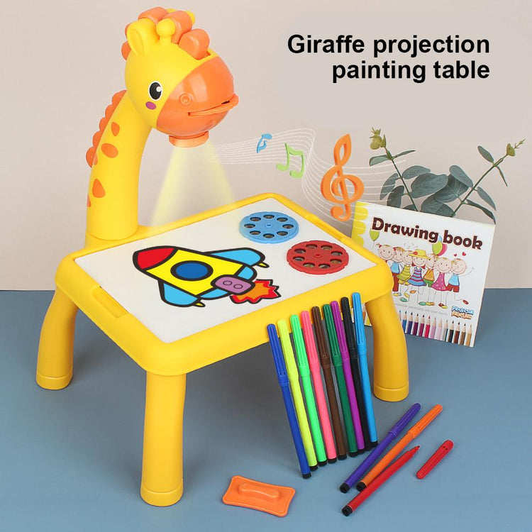 3-in-1 Giraffe LED Projector Drawing Table for Kids