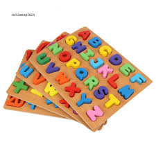 New Wooden ABC OR 123 Puzzle For Kids Learning Educational Toy 3D Puzzle Board