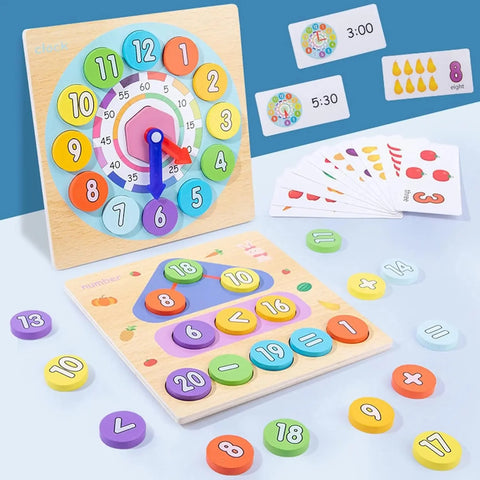 2-in-1 Wooden Digital Clock & Shape Sorter Toy