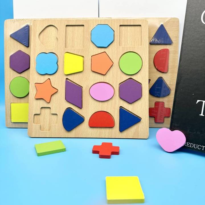 Colourful Wooden Geometrical Shapes Puzzle