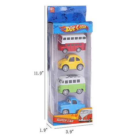 4pcs Die Cast Metal Car Set