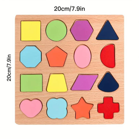 Colourful Wooden Geometrical Shapes Puzzle