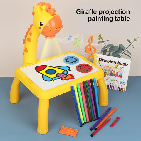 3-in-1 Giraffe LED Projector Drawing Table for Kids