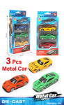 3 Pcs Diecast Metal cars set
