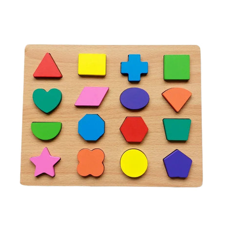 Colourful Wooden Geometrical Shapes Puzzle