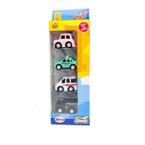 4pcs Die Cast Metal Car Set