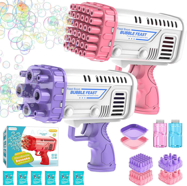 36-Hole Bubble Gun Bazooka for Kids Colourful Bubbles Maker
