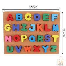 New Wooden ABC OR 123 Puzzle For Kids Learning Educational Toy 3D Puzzle Board