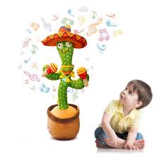 Dancing Cactus Toy Winter Style with Hat and Muffler