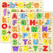 Wooden ABC Puzzle Set with Shapes for Kids – 3D Alphabet Learning Board